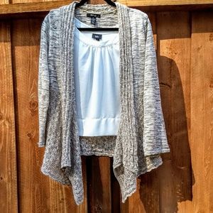 GUC Style & Co PL open front pointelle cardigan